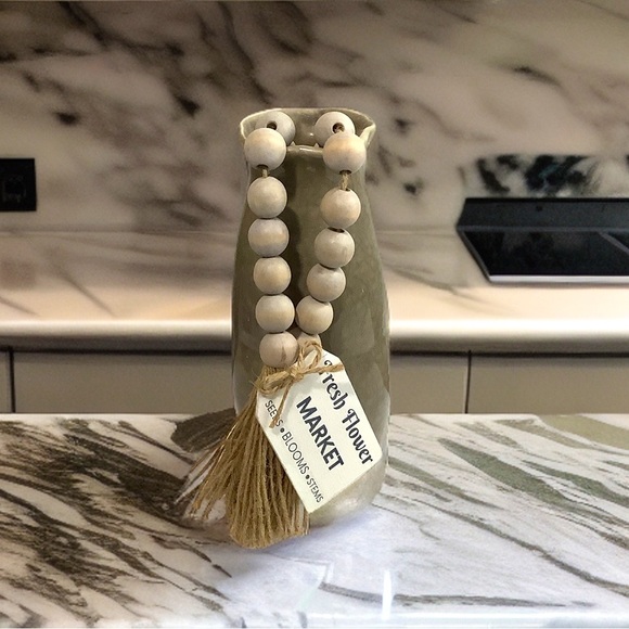 FARMHOUSE Rustic WOODEN BEAD GARLAND Flower Market - Picture 1 of 5